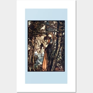 Brunnhilde Going to the Cave - Rhinegold and the Valkyries, Arthur Rackham Posters and Art